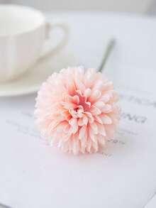 1/4/8/16pcs Artificial Chrysanthemum Ball Flowers Dandelion Hydrangea Arrangement Bouquet Present For Friends Bridal Wedding Bouquet Decor For Home Office Coffee House Party Wedding Decoration,Fall Decor,Autumn - Baby Pink - View 3