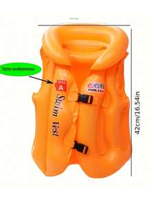 1 件充气游泳背心 - 可调节夹克，适合游泳训练、水上生存和学校活动，蓝色，浮力舒适贴身，配有可调节肩带