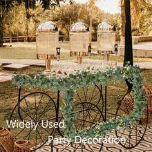 1/2 Pack 5.9FT Fake Eucalyptus Garland With White Flowers – Wedding Arch Backdrop Decor, Silver Dollar Leaf Vine For Party, Table, Mantle, Festival - 彩色 - 查看 7