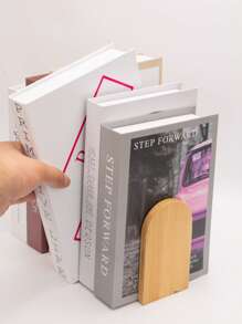 2Pcs Wood Bookends,Non-Skid Bookend For Shelves,Heavy Duty Bookends,Book Stand For Books/CDs