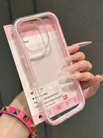 1pc Minimalist Dopamine Colorful Frame Phone Case, Compatible With IPhone 17/17 Air/17 Pro/17 Pro Max/16/16 Pro/16 Plus/16 Pro Max/15 14 13 12 Pro Max 11, Matte Transparent Full Body Protective Shockproof Phone Cover