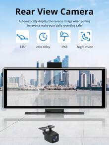 XUDA 2025 NEW 11.26 Inch 4K DVR Wireless Carplay And Android Auto Portable Dash Cam IPS Touch Screen Bluetooth Audio Dual Lens Recorder