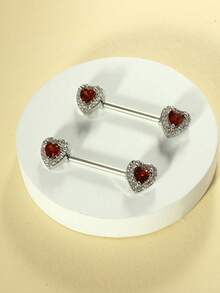 2pcs 14G Nipple Rings For Women Stainless Steel Heart Butterfly Moon CZ Flower Barbell Nipple Rings Set Cute Nipplerings Piercing Jewelry For Daily Wear Party Summer Beach