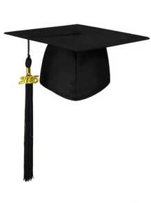 2pcs/1pc Graduation Cap With 2025 Tassel, Black Graduation Cap, Tassel For Graduation Cap 2025, Graduation Cap Topper For Bachelor Master Unisex Matte Adult Grad Cap Graduation Cap Decorations