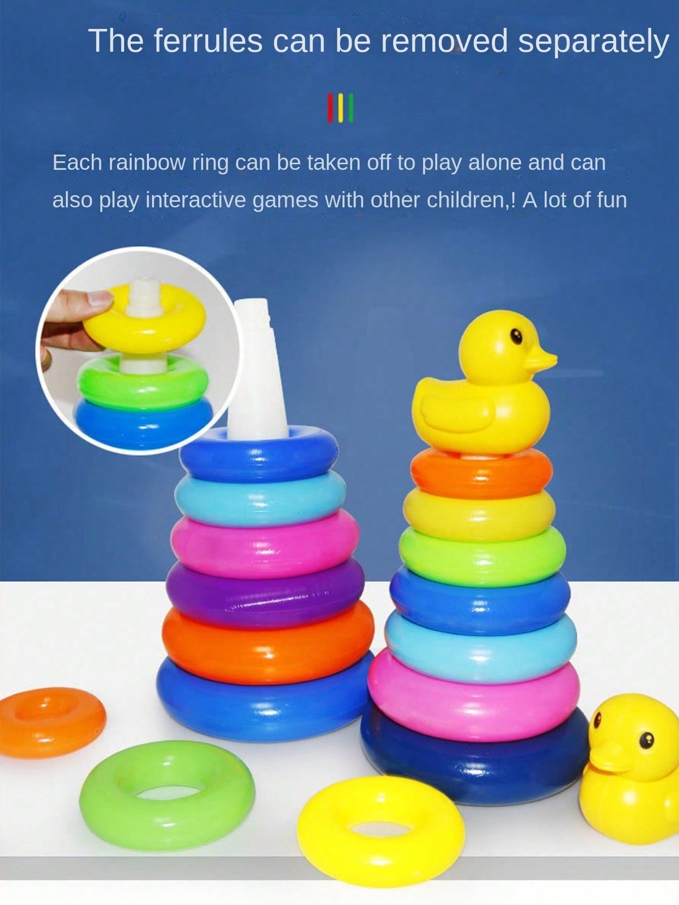 لعبة بطة نمط متراصة للأطفال الصغار، ألعاب تعليمية...