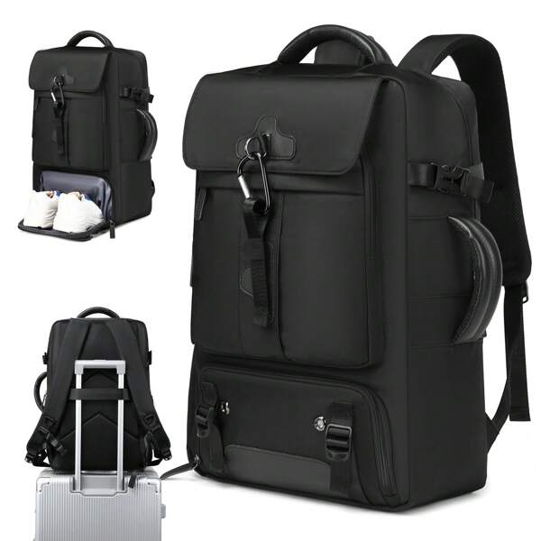 Mochila de Viagem Leve de Grande Capacidade com Compartimento para Sapatos, Adequada para Laptop de 17,3 Polegadas, para Homens e Mulheres, Universidade, Viagem, Trabalho