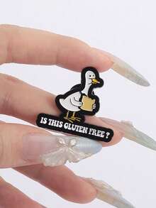 Gluten Free Anxiety Duck Badge With Bread Design, Humorous Kitchen Accessory For Celiac Disease & Fitness Enthusiasts, Unique Gift Idea - Multicolor - View 6