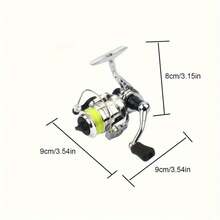 Compact Mini 100 Spinning Fishing Reel - Stainless Steel, High-Speed 4.3:1 Spinning Fishing Gear Ratio With Interchangeable Rocker Arm & Included 109yd Line, Perfect For Carp Fishing And Saltwater Fishing, Portable Angling Supplies