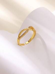 1PC Zirconia Infinite Symbols Rings For Women Gold Color Opening Stainless Steel Infinite Ring Aesthetic Party Waterproof Jewelry Gift BFF