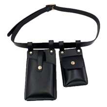 2 Pieces Women's Belt Bag Designer Tactical Waist Bags Female Leather Flap Fanny Pack Shoulder Crossbody Chest Bag Purse Mobile Phone Bag
