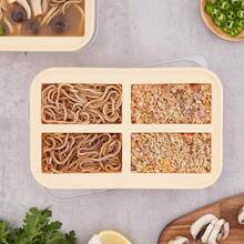 Tray 1 Cup X 4 Portions Big Silicone Freezing With Lid, Soup&Meal, Prep Food Leftovers Freezer Storage Container, 2Pack - 1 cốc - Xem 5