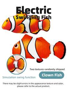 1 pieza Juguete eléctrico de pez oscilante, juguete de peluche interactivo simulación de pez eléctrico para atraer la atención del bebé, puede moverse y saltar, pez célebre de internet con cola que se mueve, carp de hierba, muñeco de carpa inducida, pez saltando con cola que se mueve, cargado por USB - Multicolor - Ver 12