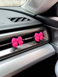 6件可爱蝴蝶结形汽车出风口装饰夹
