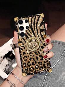 Cheetah, Leopard Print 1pc Rectangle Leopard Print Phone Case Compatible With Samsung Galaxy Galaxy Z Flip3, Z Flip4, S23 FE, S20+, S20U, S21U, S22U, S23U, OPPO A38, A18, A78 5G, A98, A79 5G, Realme C53, C55, Redmi Note12 Pro+ 5G, Note13 Pro, Vivo Y36 5G. It Has A Protective Film On The Pattern, Please Remove It Before Use.