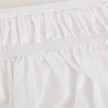 [18-Inch White Brushed Bed Skirt]Bed Skirt,Bed Skirt Queen Size,Queen Bed Skirt, Elegant 18-Inch White Polyester Bed Skirt - 90gsm Brushed Fabric With Double Elastic Bands, Contemporary Style, Machine Washable For Modern Bedroom Decor