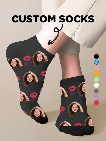 1 Par de Calcetines Personalizados para el Día del Padre, Calcetines Impresos Personalizados, Calcetines Divertidos con Rostro Personalizado, Calcetines con Imagen Personalizada, Regalo para el Día del Padre, Regalo para el Mejor Amigo, Regalo de Aniversario, Regalo de San Valentín, Regalo de Cumpleaños, Regalo de Boda, Regalo para el Día de la Madre, Regalo para Mamá/Papá, Regalo para Novia/Novio, Regalo para Ella/Él, Otoño