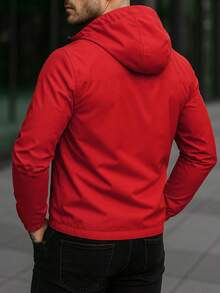 Chaqueta Rompevientos para Hombre Ligero – Estilo Urbano, Ideal para viento y Clima Fresco - Rojo - Ver 2