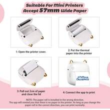 5 Rolls Mini Thermal Printing Paper, Portable Photo Labels For Instant Cameras, Perfect For Family Memory Collections, Memo Learning, Featuring A Smooth White Surface, Photo Printing Supplies, Notes, Images, Diaries, Ink-Free, With A Matte Finish