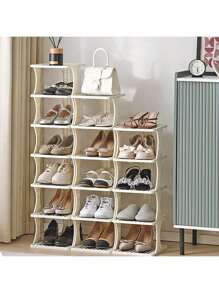 1 Stück mehrstufiges Schuhgestell, einfacher Schuhschrank für den Hauseingang, schmale Aufbewahrung, platzsparend, Zufallsfarbe