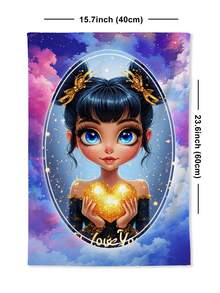 2pcs Set One-Sided Printed Dreamy Starry Sky Frame Customized Photo Towels, Modern Minimalist Multi-Purpose Household Towels, Suitable For Birthday, Valentine's Day, Couples, Travel, Thanksgiving, Christmas, New Year, Halloween, Pets, Anniversary And Other Occasions, All Season Home, Kitchen, Bathroom, Living Room, Dining Room, Bedroom Towels - Multicolor - View 6