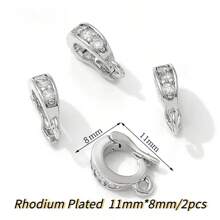 2 stuks 18K verguld messing metalen inleg zirkonia scharnierende hanger enhancer borgsluitingen DIY sieraden maken accessoires