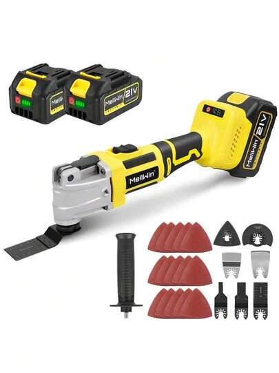 Yofidra Set multiutensile oscillante, pala elettrica per tagliare e rifilare, utensile per la lavorazione del legno, lucidatura dei metalli, pulizia dei tappeti, utensile multiuso