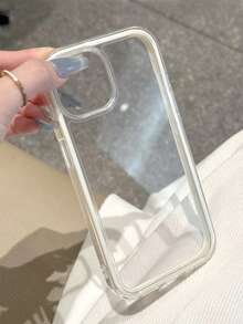 极简厚白边透明手机壳适用于 16 Pro Max/16/16 Pro/16 Plus/15/15 Pro Max/15 Pro/11/12/13/14 Pro Max/11 Pro Max/12 Pro/12 Pro Max/13 Pro/13 Pro Max/14 Pro/14 Pro Max/16E 软壳 - 白色-加厚 - 查看 5