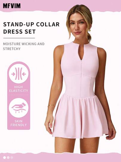 MFVIM 2025 Built-In Bra Tennis Skorts - A-Line Style, Suitable For Gym And Beach Wear