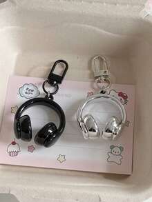 1pc Simple & Cool 3D Headphone Pendant, Creative Minimalist Style Bag Charm, Best Friend Gift