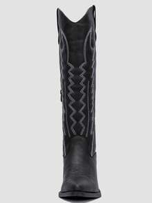 GLOBALWIN Women's Knee High Long Pointed Toe Western Cowboy Boots For Women Fall Boots Halloween Season - 黑色 - 查看 7