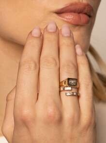 Ewell Unique Elegant High Quality 925 Sterling Silver 18k Gold Plated Zirconia Baguette Wrap Rings For Women Daily Wear