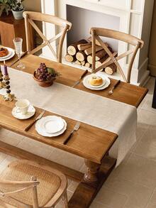 1 szt. Prostokątny bieżnik na stół morelowy, amerykańska prosta, jednokolorowa dekoracja stołu, zmywalny pokrowiec na stół jadalny, kredens, szalik na półkę, odpowiedni do kuchni, jadalni, kempingu, imprezy, świąt, dekoracji ślubnych, dnia ojca, prezentu na Święto Dziękczynienia