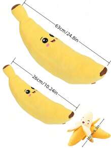 1 件毛绒吱吱香蕉狗咀嚼玩具 - 适合小型、中型和大型犬互动出牙玩具 - 缓解焦虑宠物玩具，柔软涤纶材质，无需电池 - 彩色 - 查看 2