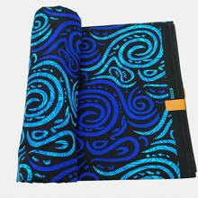 2,8 yardas/5,6 yardas Tela estampada africana de cera con patrón de ondas azules, tela reversible de geometría multicolor de poliéster, estilo Ankara, adecuada para impresión de fiestas, manualidades de costura DIY, decoración del hogar y artesanía, lavar a mano únicamente - Ideal para entusiastas del bricolaje y artesanos - Adecuado para proyectos de acolchado, costura y decoración de interiores, vendido por yarda