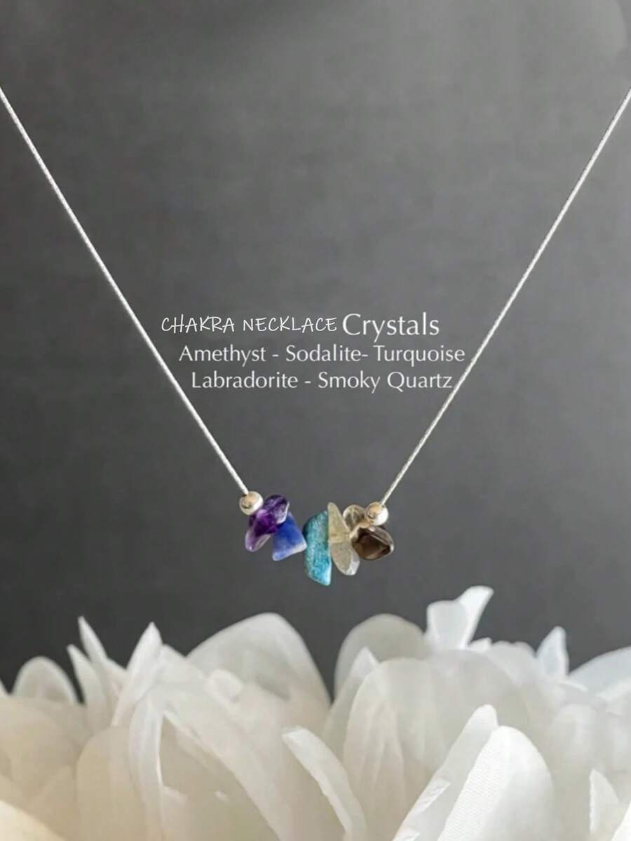 Chakra Necklace Five Crystal Sagittarius Necklace Girls' First Choice - Multicolor - View 1