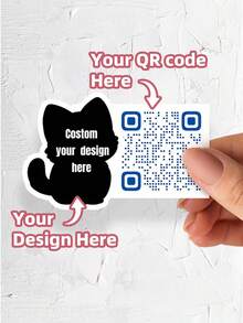 1~100pcs Personalized Labels - Customized Logo And QR Code Stickers, PVC Stickers, Colorful Customization, Personalized, Unique Ideal Gift, Social Media Scan Code Pattern Logo Text, Suitable For Students, Workers, Pets, Schools, Homes, Offices - Multicolor - View 12