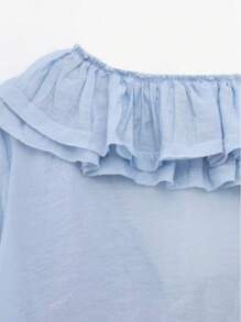 Blouse femme décorative multi-couches micro-transparente polyvalente et décontractée de style européen et américain, printemps/été