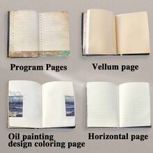 1Pc, 256Pages,Van Gogh Hardcover Colour Notebook, Stamped Hardcover Handbook, Multi-Style Planner, Diy Sticker Book, Horizontal Line/Grid Page Scrapbook, Kraft Paper Journal, Back To School - A5 - View 8
