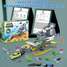 Submarine Toy, Ocean Animals Toys Deep Sea Creatures Toy With Truck Toys Military Cars, Gifts For 3 Plus Year Old Girls And Boys, Vehicle Toys Set For Kids - Grey - View 8
