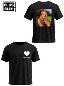 Spersonalizowana niestandardowa męska koszulka w dużym rozmiarze, dostosowana zdjęciami, tekstem, imionami, błogosławieństwami, czarna koszulka, projekt pamiątkowy na urodziny/walentynki/dzień ojca/imprezę, prezent urodzinowy, prezent świąteczny, prezent rocznicowy, odzież letnia, letnia męska koszulka z krótkim rękawem