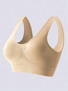 Reggiseno sexy e senza cuciture da donna, colore unito, push-up, con coppe rimovibili, biancheria intima, bello per la schiena, adatto per palestra e yoga