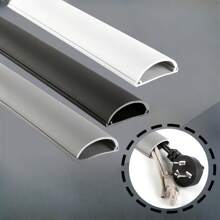 1pc 2m Floor Wire Protection Cover, Self-Adhesive, Wear-Resistant Wire Hider, Floor Cable Management Wire Protection Cover, Wire Protection Sleeve, Decorative Wire Protection Strip, Suitable For Office And Home Rooms