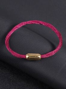 1pc Luxury Gold Color Stainless Steel Magnetic Buckle Bracelet Handmade Layers Bracelet For Women Girl Multicolor Weaven Steel Chain Bracelets Sports Leisure H656