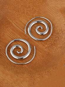 男女款简约螺旋环耳环