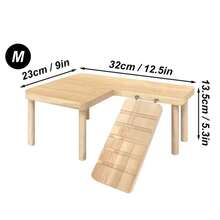 Escalera de madera para hámster, plataforma de salto, juguete de escalada para hámster, juguete de escaleras para mascotas pequeñas, accesorios para jaula de hámster y ratones - M 32 cm - Ver 4