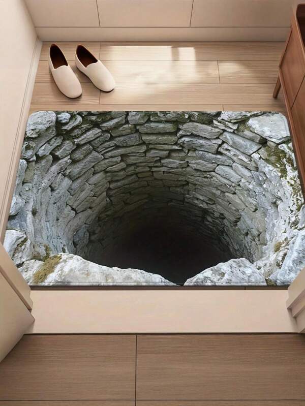 1pc Visual Illusion Abyss Pattern HD Printed Door Mat, Polyester Mat Suitable For Bathroom, Bedroom, Living Room, Entrance, Camping, Picnic, Yoga, Camping Floor Covering | Visual Illusion Design | Durable Floor Covering, Bathroom Mat Kitchen Mat Living Room Mat Bedroom Mat Indoor Door Mat Machine Washable Mat Decorative Mat Indoor Mat Kitchen Mat Bathroom Mat Fun Mat Welcome Mat Outdoor Door Ma