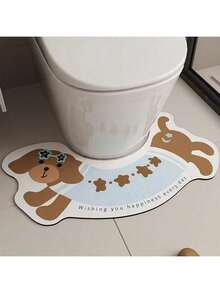 1 件可爱腊肠犬硅胶垫，防溅 U 型浴室地毯，家用可水洗，柔软针织，手工制作，无纺布，防滑，易于清洁，3.5 厘米厚房间装饰浴室配件返校入口装饰浴室厨房装饰 - 彩色 - 查看 16