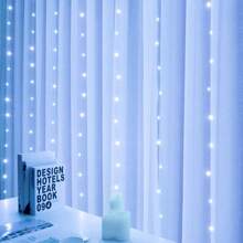 1 Stück USB Vorhang Lichterkette, 8 Beleuchtungsmodi, warm/weiß/farbwechselnd, mit Fernbedienung, geeignet für Zuhause, Schlafzimmer, Weihnachtsbaum, Halloween, Erntedankfest, Hochzeitsfeier, Innendekor, Weihnachtsgeschenk