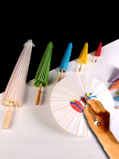 1 قطعة مظلة ورقية بيضاء ديكورات حفل الزفاف, أدوات الطاولة الوسطية للزفاف, إكسسوارات وسائل الزينة للعرائس, اكسسوارات تنسيق الزهور في الفازات, إكسسوارات التصوير،لوازم الرسم وال-DIY