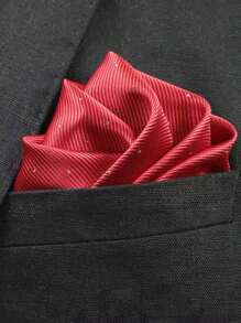 1 pieza de Bolsillo cuadrado de poliéster de unicolor con puntos plateados, accesorio formal de traje de negocios, decoración de estilo Ins para hombres